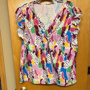 5 for $25 SHEIN Multicolor Ruffled Blouse